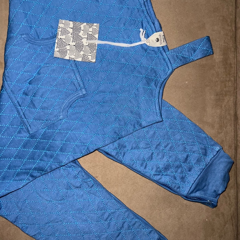 Kate Quinn Quilted Azure Overalls